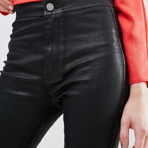 ASOS Pants - ASOS Rivington high waisted black coated jeans 28